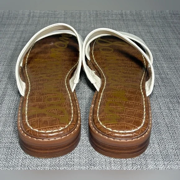 Sam Edelman Haydee Slide Flat Sandals White Leather Size 7.5 - Picture 5 of 7